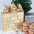 Wooden Christmas Village Advent Calendar with 24 Drawers, Reindeer House Holiday Countdown Decor – ACPETAL03