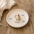 Personalized Pet Ring Dish, Custom Rabbit Ceramic Jewelry Tray, Handmade Animal Keepsake Dish. CPPETAL12