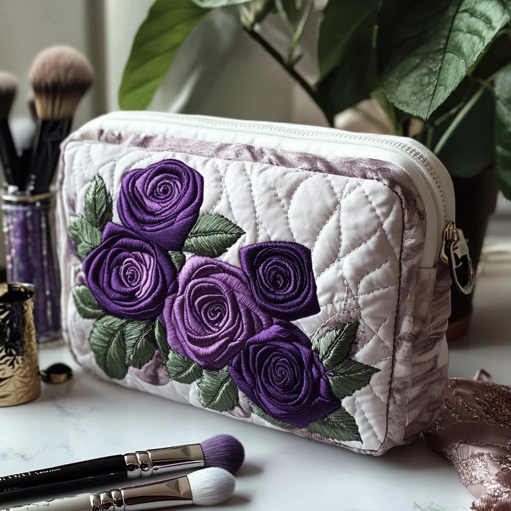 Quilted Desert Sunset Makeup Bag, Southwestern Cactus Cosmetic Pouch, Travel Toiletry Organizer – QMBPETAL8
