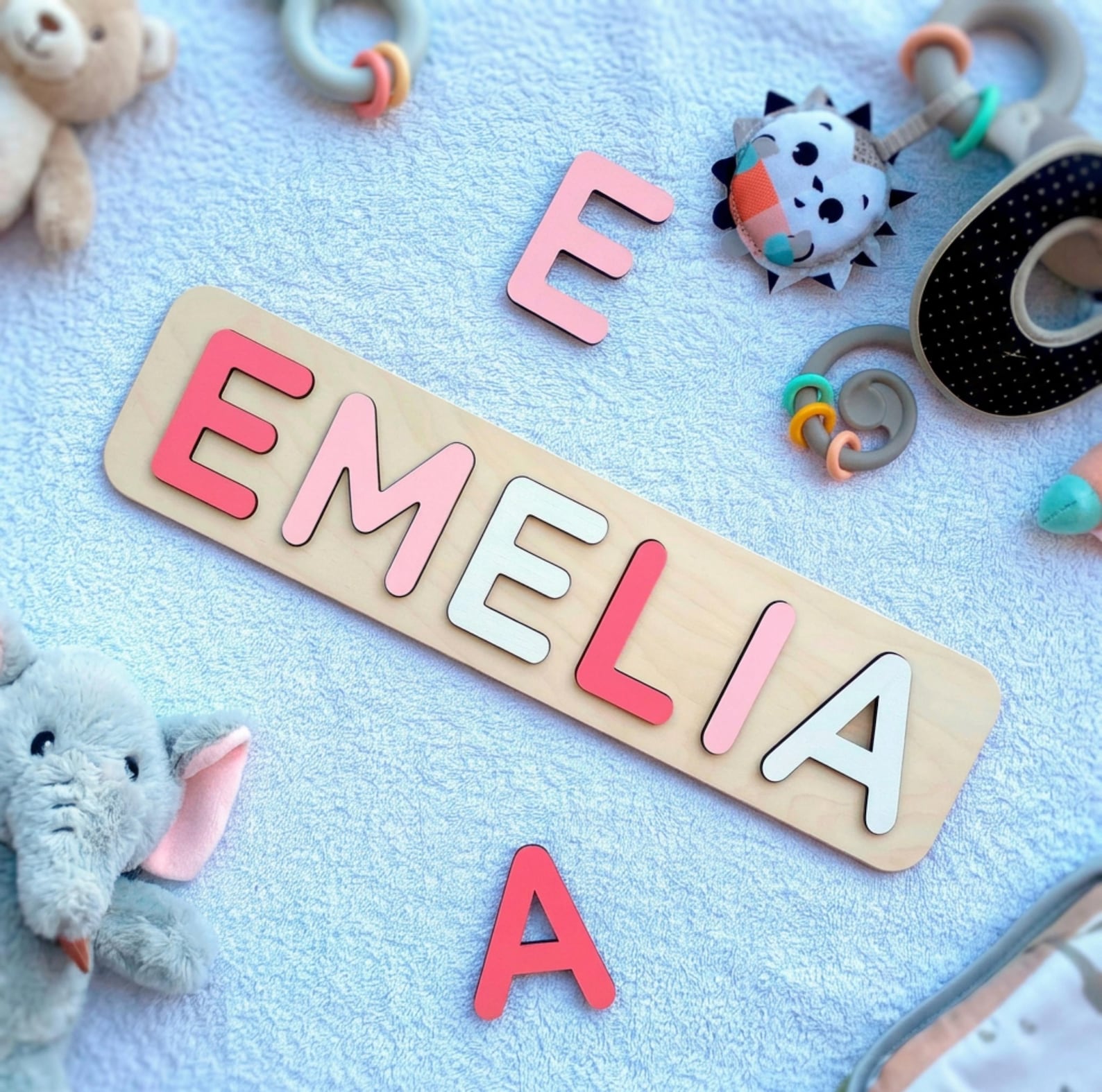 Wooden Name Puzzle for Baby, Custom Name Puzzle Gift, Baby Shower, First Birthday Gift, New Baby, Christmas Gift, Personalized Name Puzzle. NPPETAL6