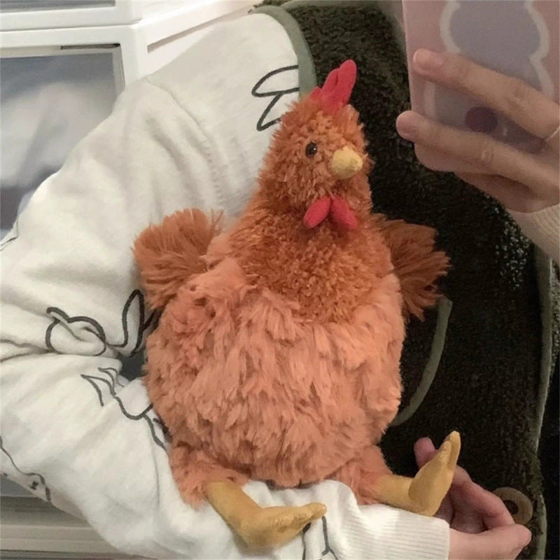 Cute Chicken Plush Toy – Soft Fluffy Hen Stuffed Animal Pillow for Kids, Room Decor & Gift. CPFPETAL2