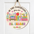 Custom Teacher Name Floral Door Sign, Personalized Classroom Door Hanger, 3D Wooden Decoration, Back to School Gift, Teacher Gifts. DHPETAL03