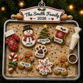 Personalized Family Gingerbread Christmas Ornament 2026, Custom Gingerbread Cookie Ornament with Pets Names, Family Holiday Keepsake Gifts COPETAL54