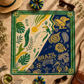 Brazil Flag Satin Hair Scarf, Brazilian Pride Soccer Bandana, Soccer Fan Gameday Square Headscarf, Football Fiesta Vacation Gift. SSPETAL15