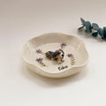 Custom Pet Jewelry Dish/Personalized Dog Cat Ceramic Ring Tray with Sculpted Figurine/Handmade Trinket Dish Gift for Pet Lovers/Pet Dish. CPPETAL04