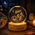 Spooky Ghost Pumpkin Crystal Ball Lamp Halloween Night Light Fall Decor Cute Autumn Gift Haunted Home Accent. LEDPETAL8