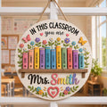 Teacher Door Hanger, Classroom Door Sign, Personalized Teacher Wood Sign, Back To School Classroom Decor, Teacher Gift. DHPETAL05
