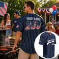 Personalized USA 250th Baseball Jersey, Red White and Blue, Custom Patriotic Shirt, Independence Day Apparel, 4th of July Custom Patriotic Baseball Jersey, 250th USA Name Number Shirt. BJPETAL04