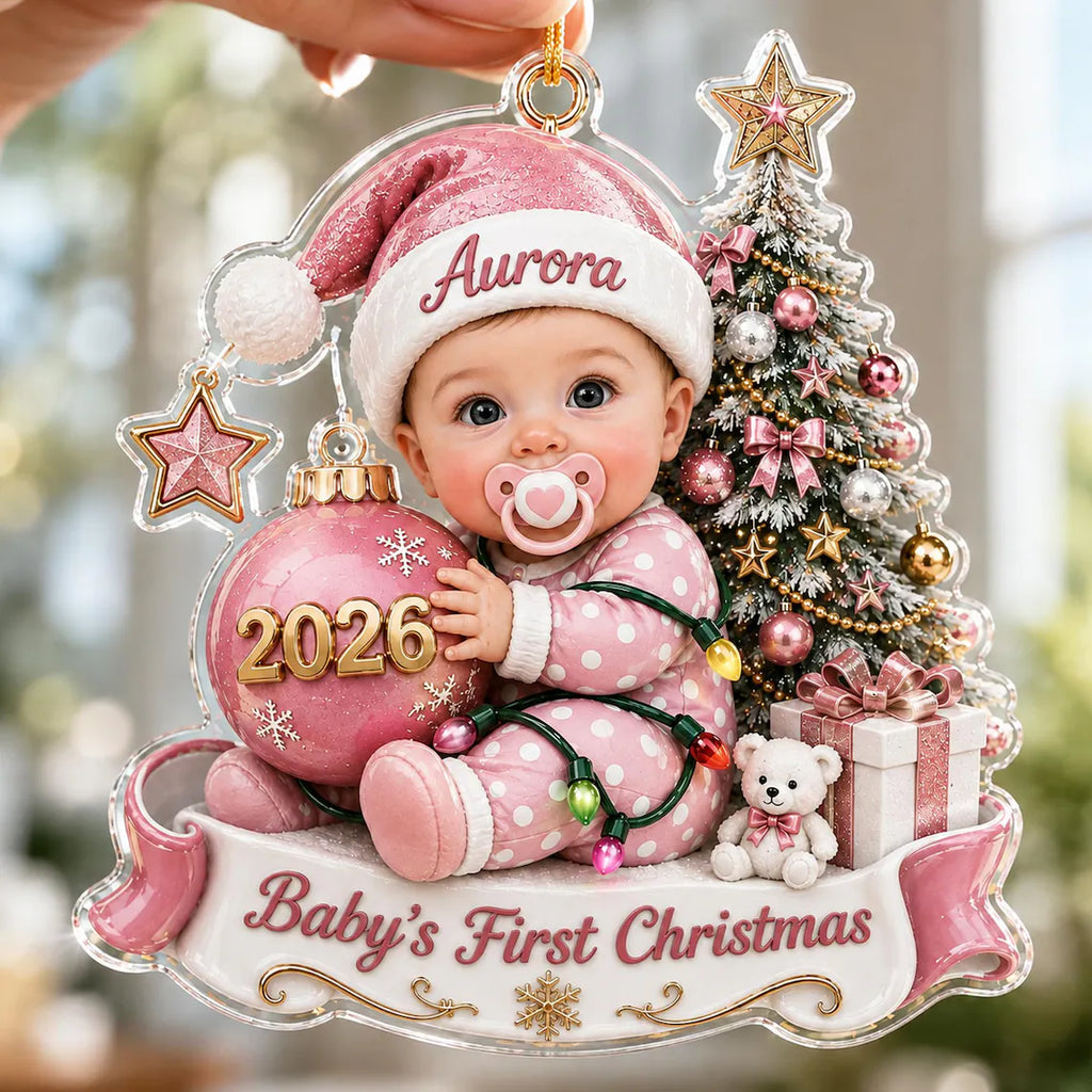 Custom Baby’s First Christmas Ornament 2026, Custom Baby Name Acrylic Ornament, First Christmas Keepsake, Newborn Baby Gift COPETAL59