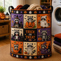Halloween Raccoon Quilted Laundry Basket, Trick Or Treat Storage Hamper, Spooky Raccoon Halloween Bin, Cute Fall Decor. HLWLBPETAL10