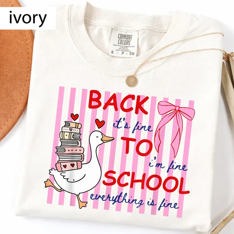 Silly Goose Teacher Comfort Colors Shirt, Everything Is Fine Teacher Tee, Funny Back to School Shirt, Cute Goose Teacher Life T-Shirt. SPETAL2