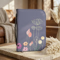 Floral Meadow Bible Cover Case, Purple Wildflower Zipper Bible Bag, Christian Gift for Women. BCPETAL11