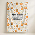 Custom Halloween Family Movie Night Blanket, Personalized Cozy Fall Couch Throw, Homewarming Gift, Ghost Pumpkin Blanket. BLKPETAL4