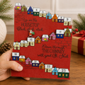 Wooden Christmas Rooftop Advent Calendar, 25-Day Santa Holiday Countdown with Colorful Houses – ACPETAL06