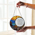 Personalized Stained Glass Retirement Suncatcher, Custom Retired Christmas Gift For Boss Coworker Colleague Retirement Keepsake Gift For Her. SUNPETAL08