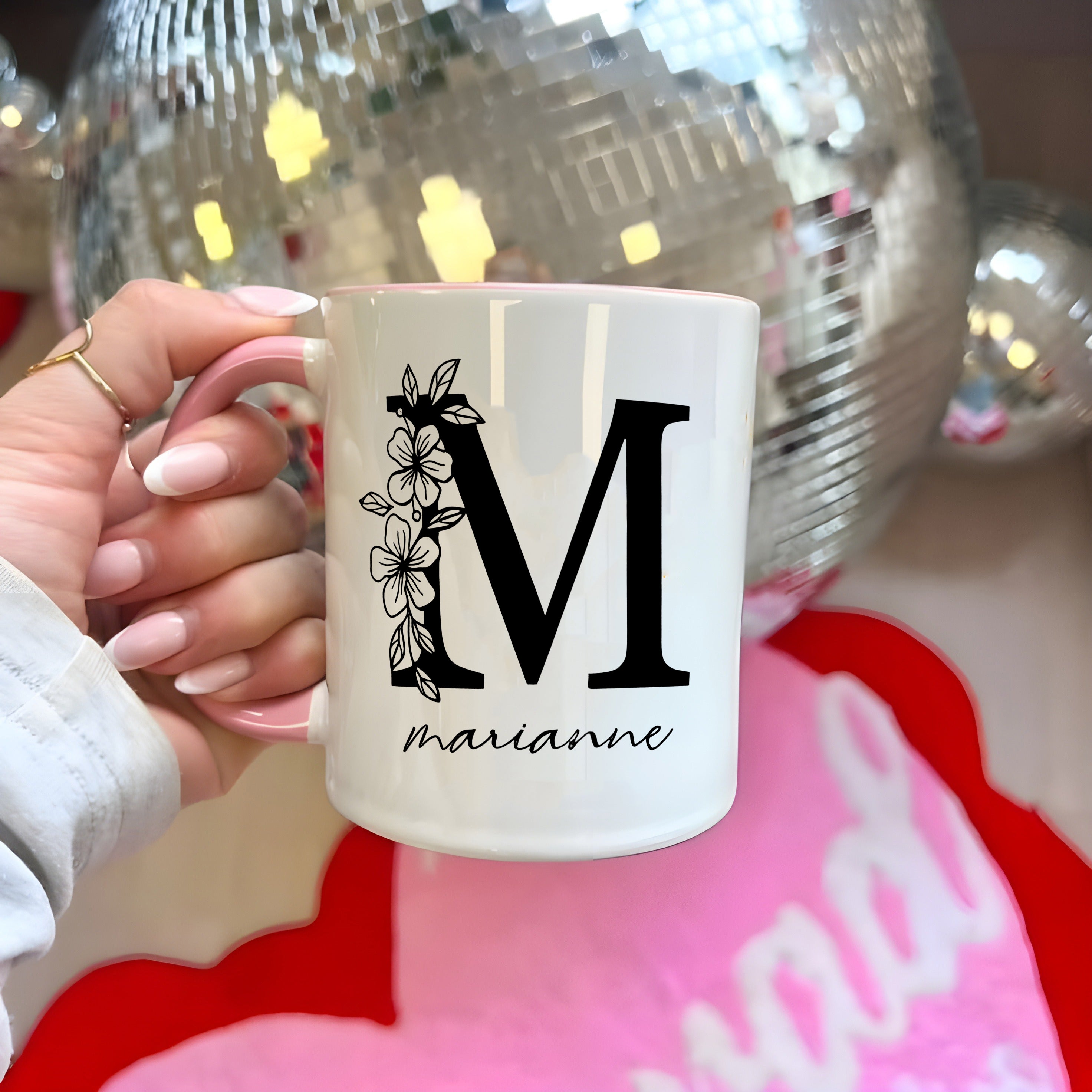 Personalized Flower Girl Mug With Name, Birth Flowers Mug, Custom Birth Month Flowers Mug, Birthday Gift