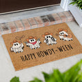 Halloween Cowboy Ghost Doormat, Happy Howdy-Ween Doormat, Fun Decorative Welcome Mat for Spooky Season, Cowboy Ghost Themed Home Decor. DMPETAL21