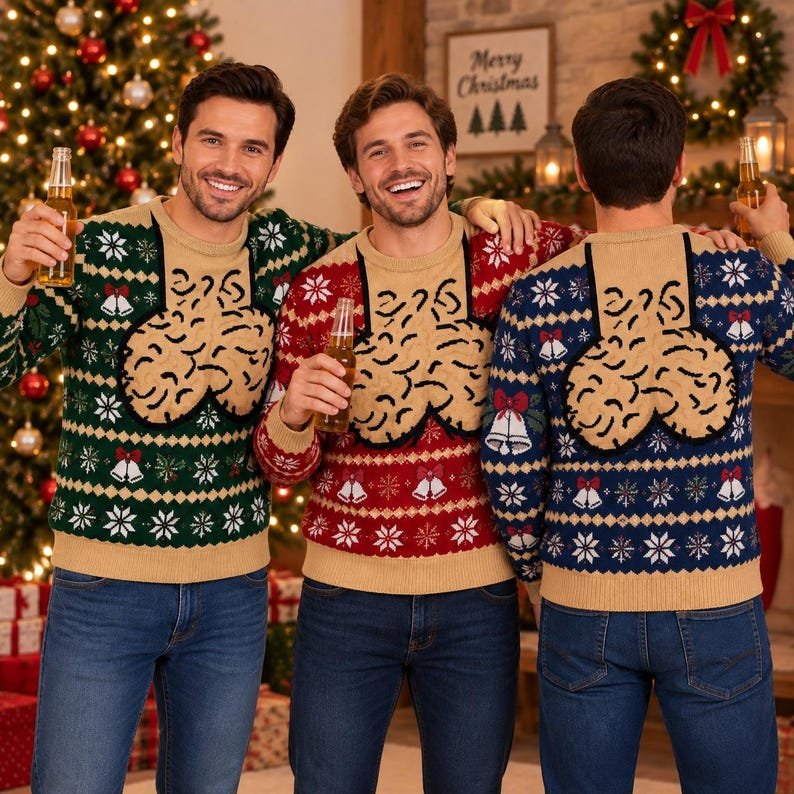 Funny Ugly Christmas Sweater, Weird Christmas Party Shirt, Holiday Sweatshirts, Novelty Xmas Outfit, Christmas Gift UXMAS01
