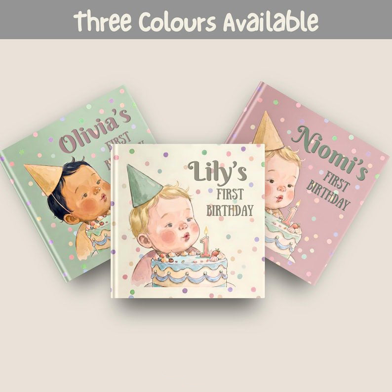 Personalised 1st Birthday Gift Book, Custom First Birthday Gift Boy Girl, Happy Birthday Book, Kid Book PBOOK01