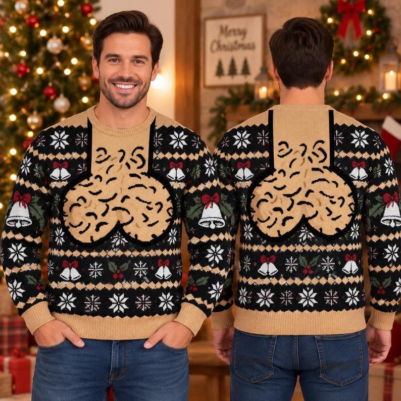 Funny Ugly Christmas Sweater, Weird Christmas Party Shirt, Holiday Sweatshirts, Novelty Xmas Outfit, Christmas Gift UXMAS01