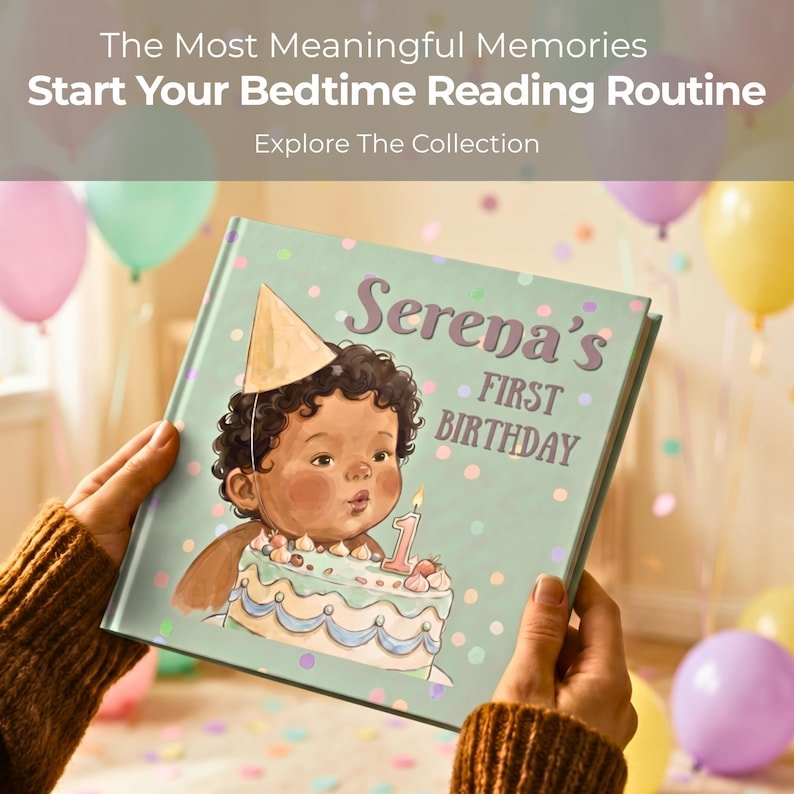 Personalised 1st Birthday Gift Book, Custom First Birthday Gift Boy Girl, Happy Birthday Book, Kid Book PBOOK01