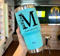 Personalized Flower Girl 30oz Step Tumbler With Name, Stainless Steel Tumblers With Straw Handle, Custom Birth Month Flowers Cup, Birthday Gift
