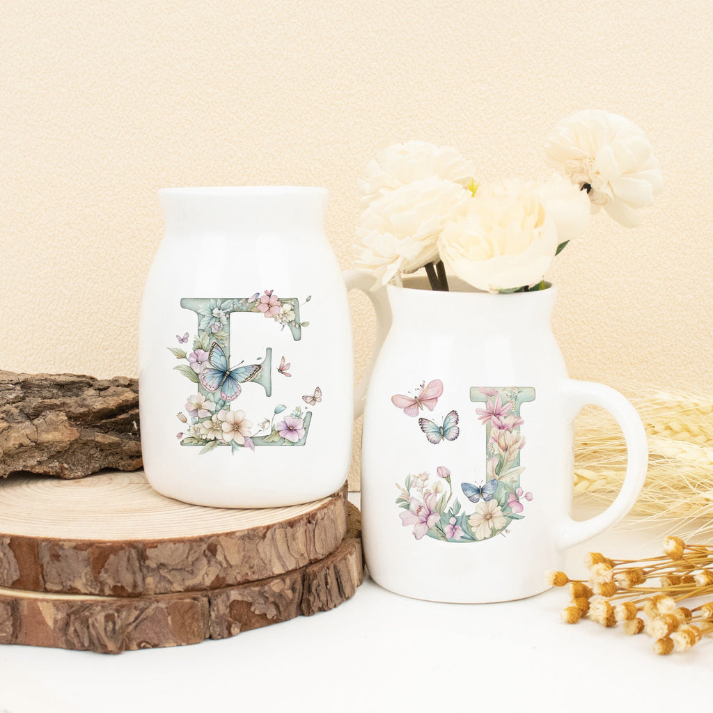 Personalized Ceramic Flower Vase With Name, Custom Floral Pottery, Cute Decorative Vase, Birthday Gift, Bridesmaid Proposal, Gift for Her