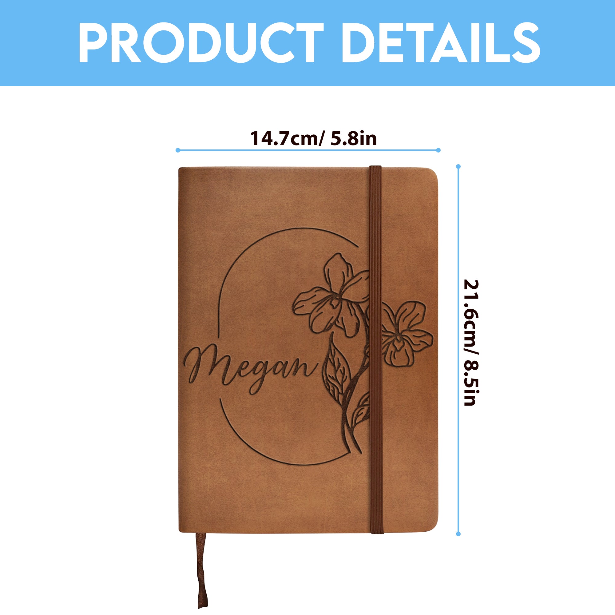 Personalized Birth Flower Notebook With Name, Custom Floral Journal, Writing Diary, Birthday Gift, Bridesmaid Proposal, Gift for Her or Mom