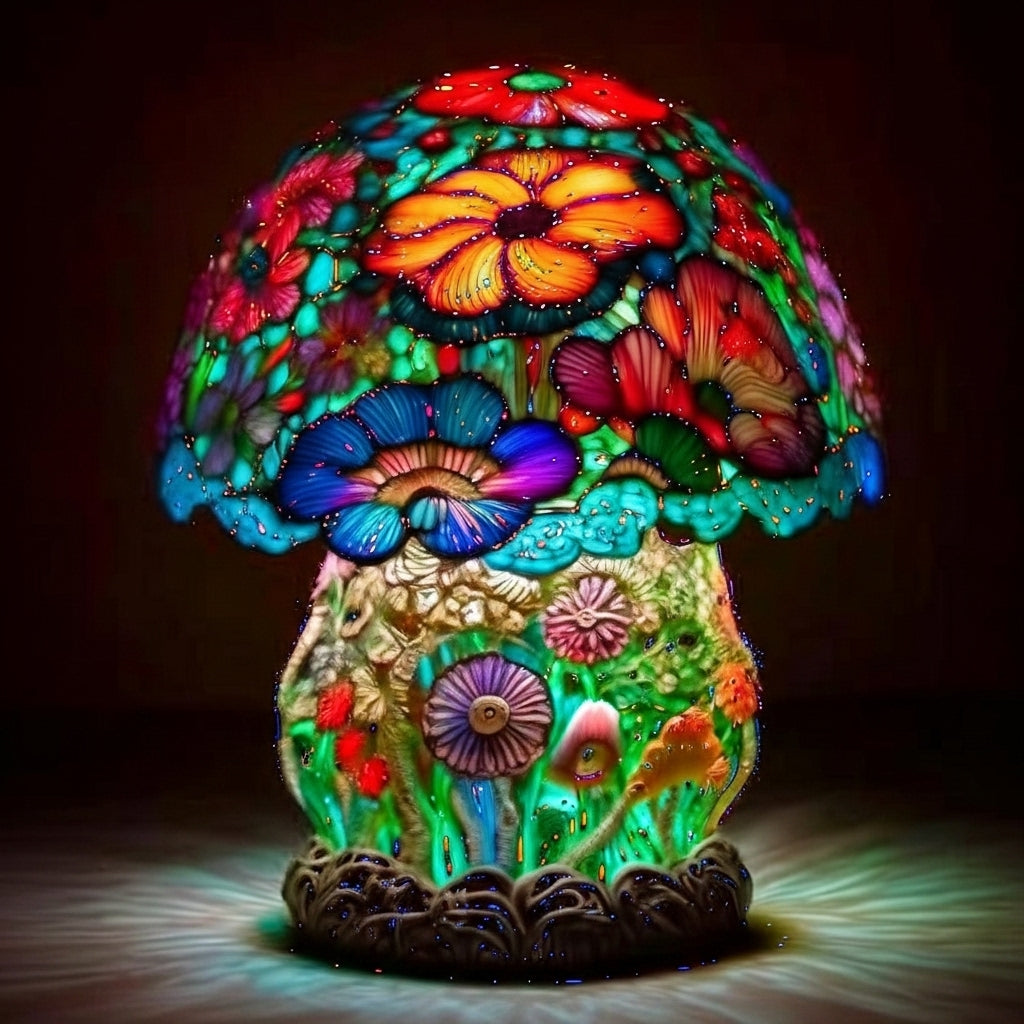 Mushroom LED Night Light, Acrylic Plastic Mushroom Table Lamp, Cute Nature Inspired Decor Light, Cozy Bedroom Night Lamp, Whimsical Gift