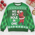 Personalized Photo Golf Ugly Christmas Sweater, Custom Ho Ho Hole In One - Photo Shirt, Unisex Kid Adult Sweater, Christmas Party Shirt, Holiday Sweatshirts, Xmas Outfit, Christmas Gift UXMAS20