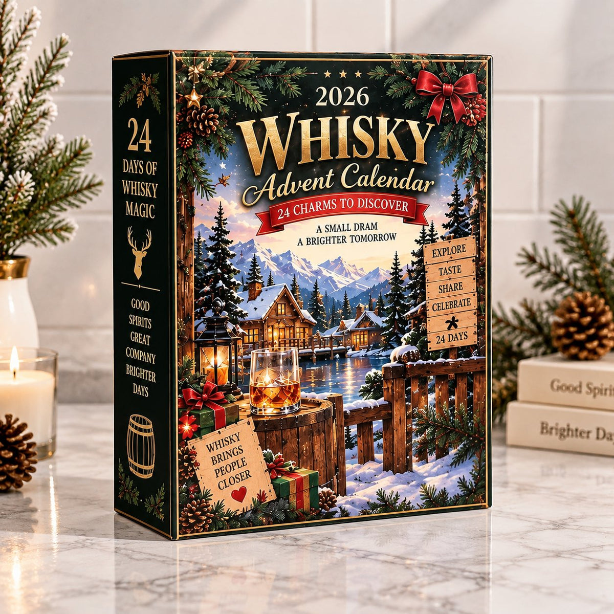 Whiskey Advent Calendar 2026, Christmas Countdown Calendar, Whiskey Lover Gift, Bar Decor Gift, Unique Christmas Gift AXMAS20