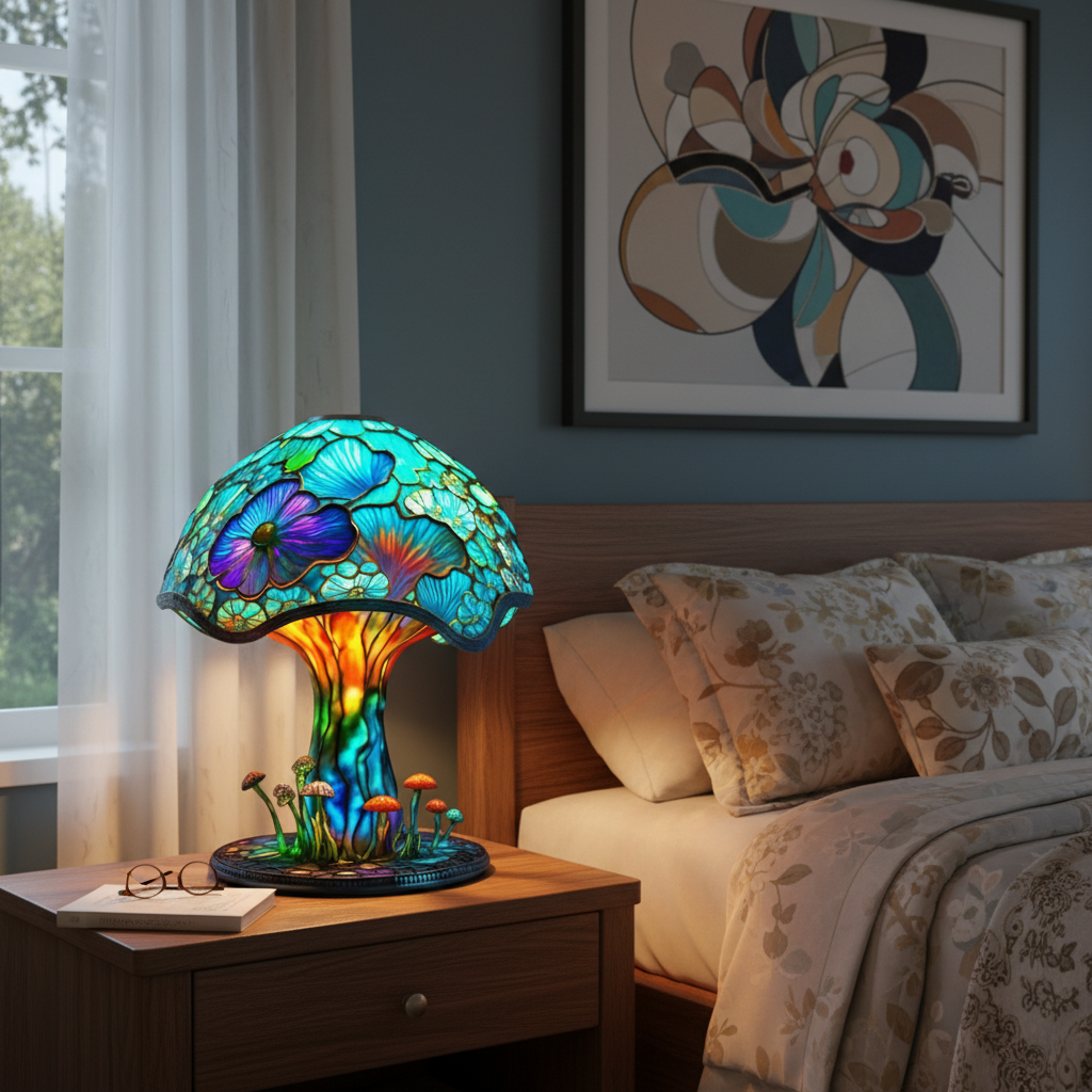 Cute Mushroom LED Night Light, Colorful Acrylic Plastic Table Lamp, Whimsical Mushroom Decor, Soft Warm Glow Night Lamp