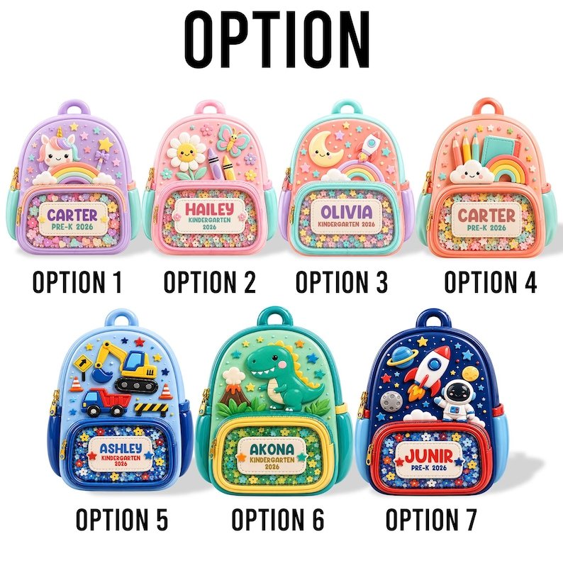 Personalized Backpack Ornament 2026, Kindergarten Ornament, First Day of School Gift, Class Of 2026, 2D Acrylic Christmas Keepsake for Kids ACRYLICOR20