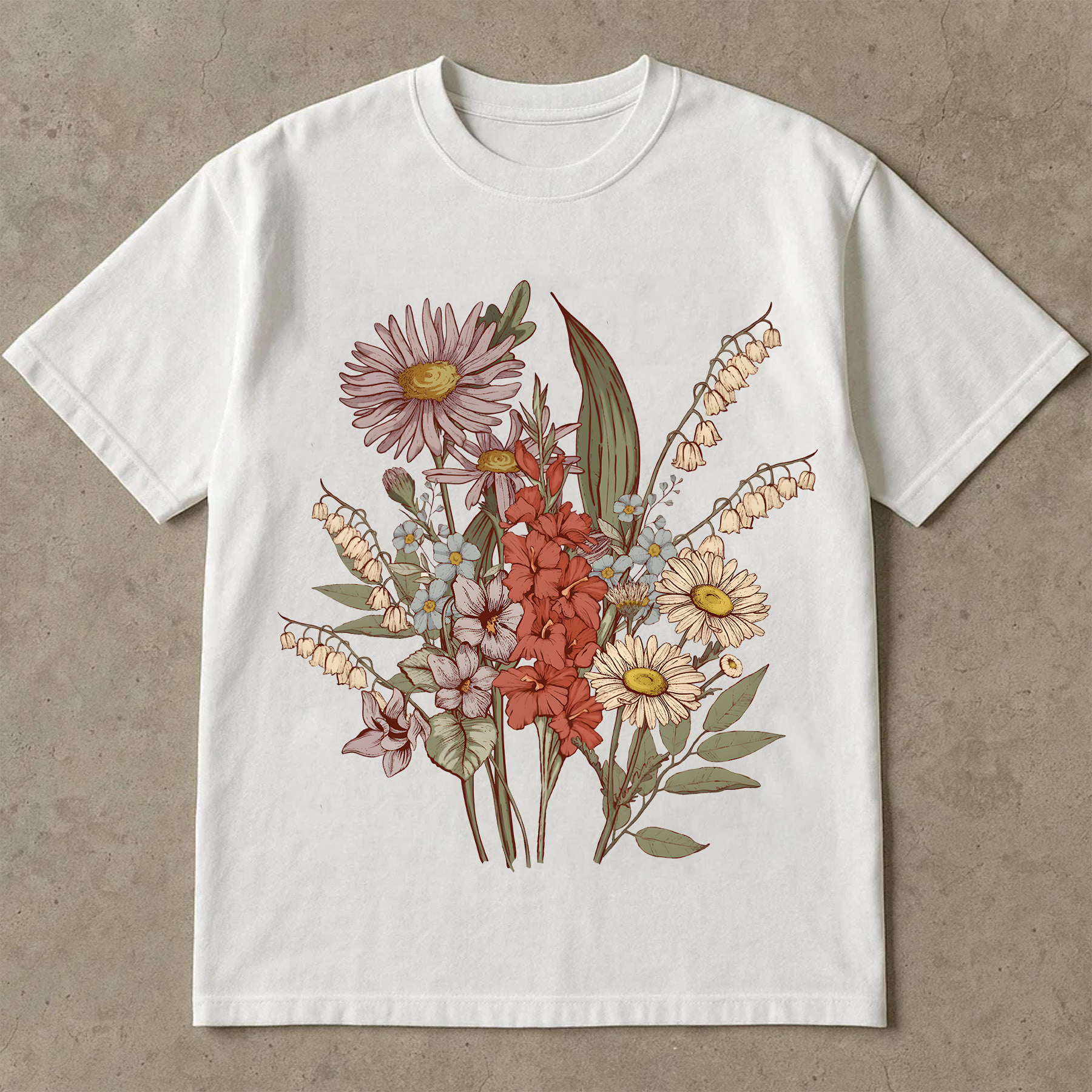 Vintage Wildflower Shirt, Botanical Floral Tee, Retro Garden Aesthetic T-Shirt, Cottagecore Nature Shirt, Fall Flower Shirt