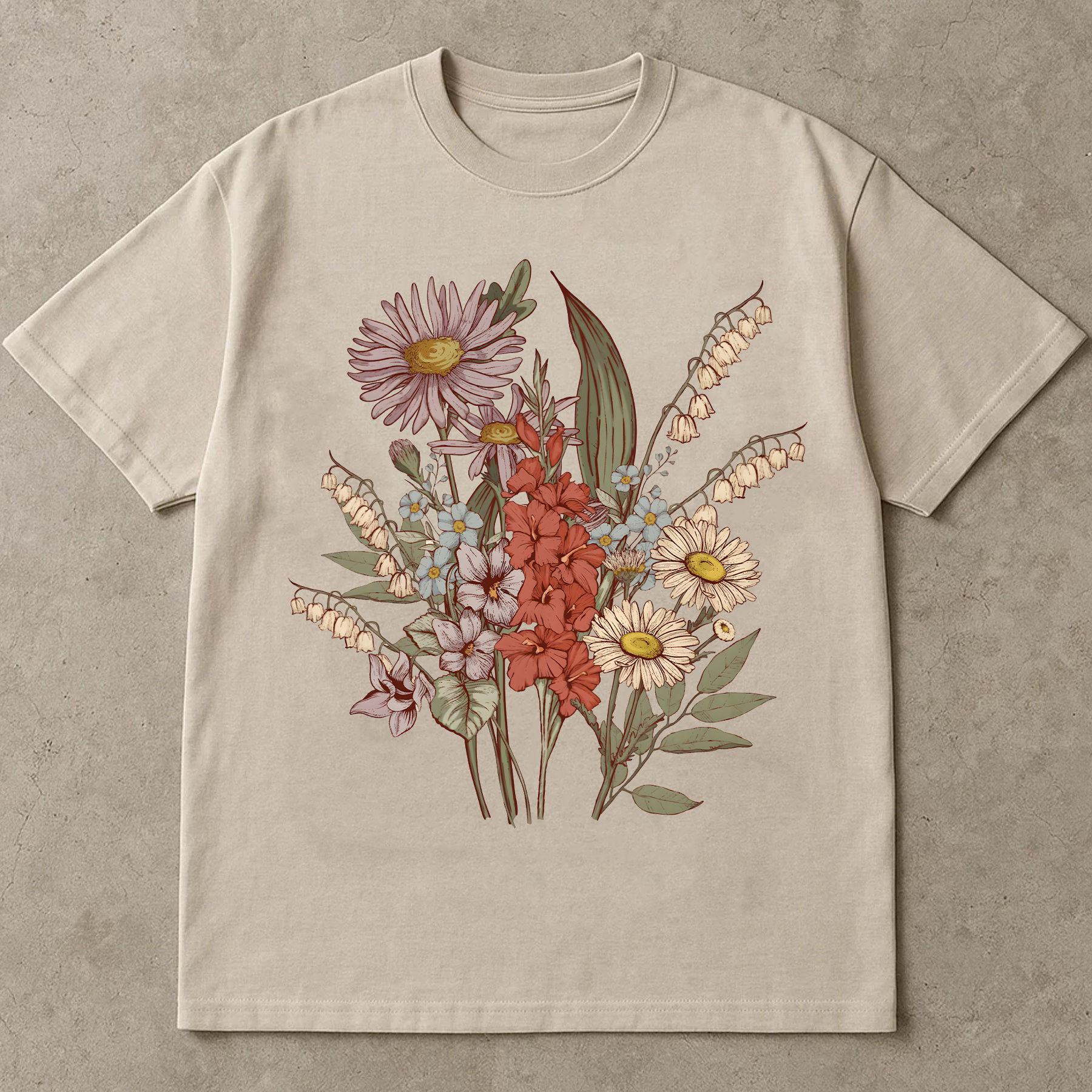 Vintage Wildflower Shirt, Botanical Floral Tee, Retro Garden Aesthetic T-Shirt, Cottagecore Nature Shirt, Fall Flower Shirt