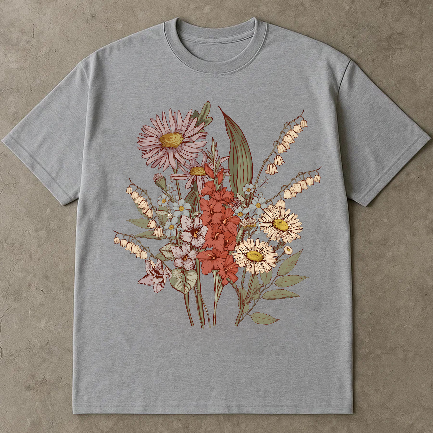 Vintage Wildflower Shirt, Botanical Floral Tee, Retro Garden Aesthetic T-Shirt, Cottagecore Nature Shirt, Fall Flower Shirt