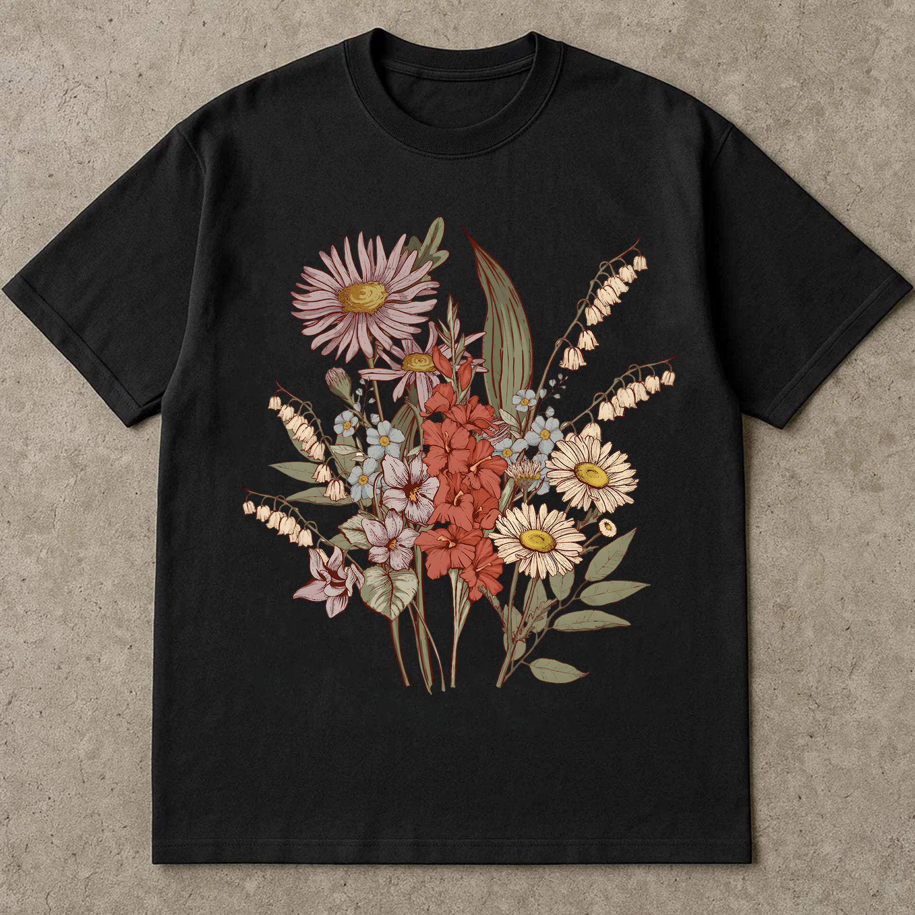 Vintage Wildflower Shirt, Botanical Floral Tee, Retro Garden Aesthetic T-Shirt, Cottagecore Nature Shirt, Fall Flower Shirt