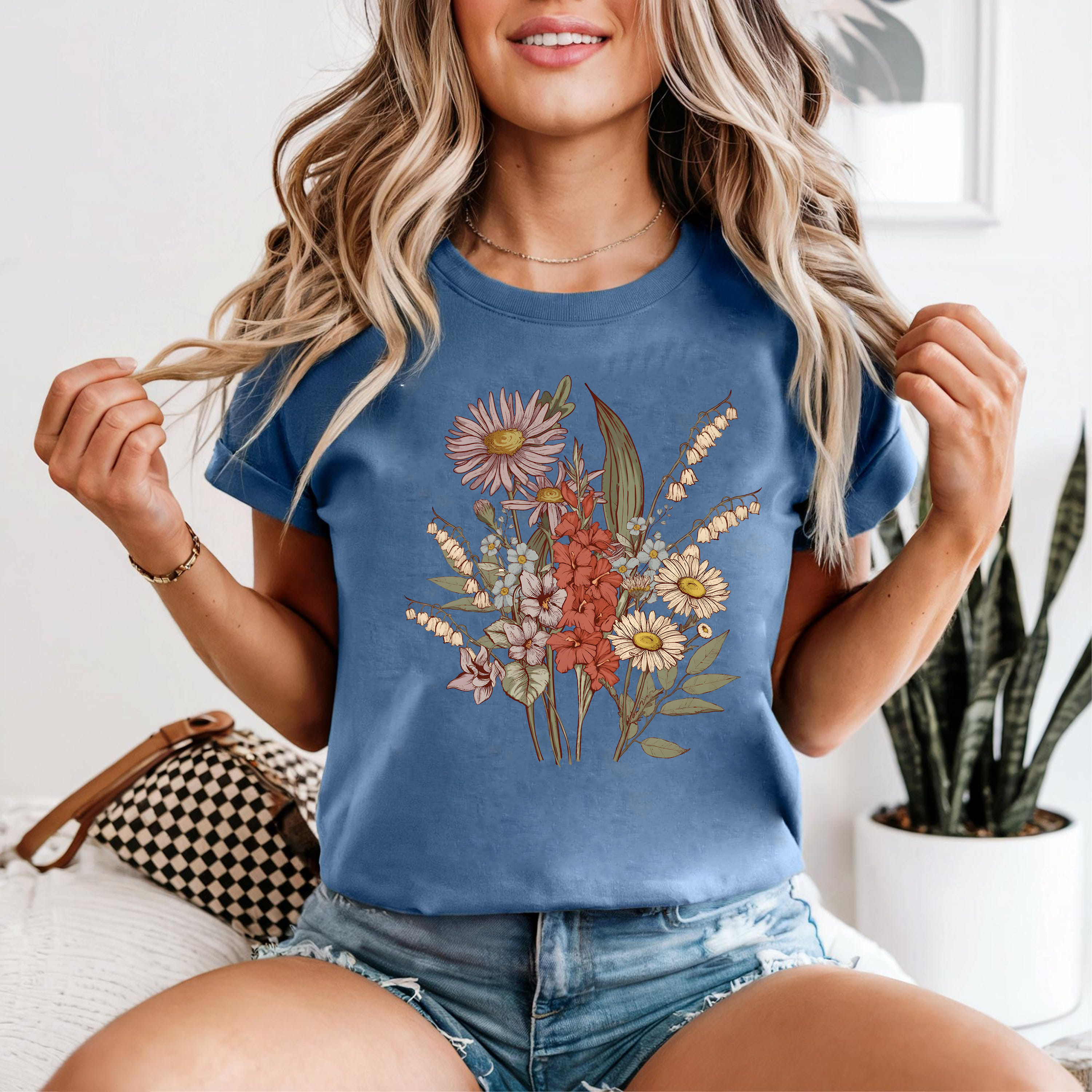Vintage Wildflower Shirt, Botanical Floral Tee, Retro Garden Aesthetic T-Shirt, Cottagecore Nature Shirt, Fall Flower Shirt