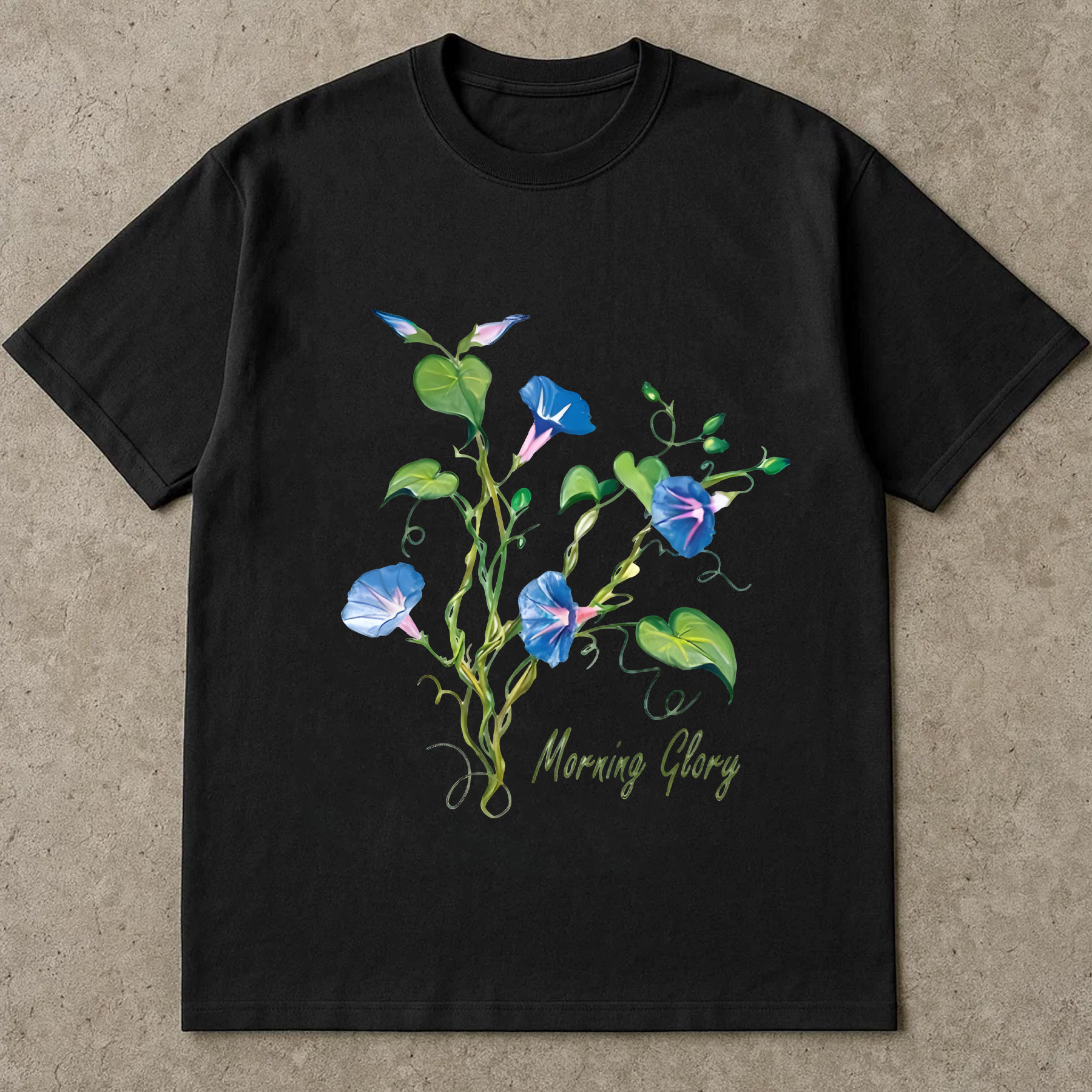 Morning Glory Flower Shirt, September Birth Month Tee, Watercolor Botanical T-Shirt, Floral Aesthetic Shirt, Wildflower Gift Tee