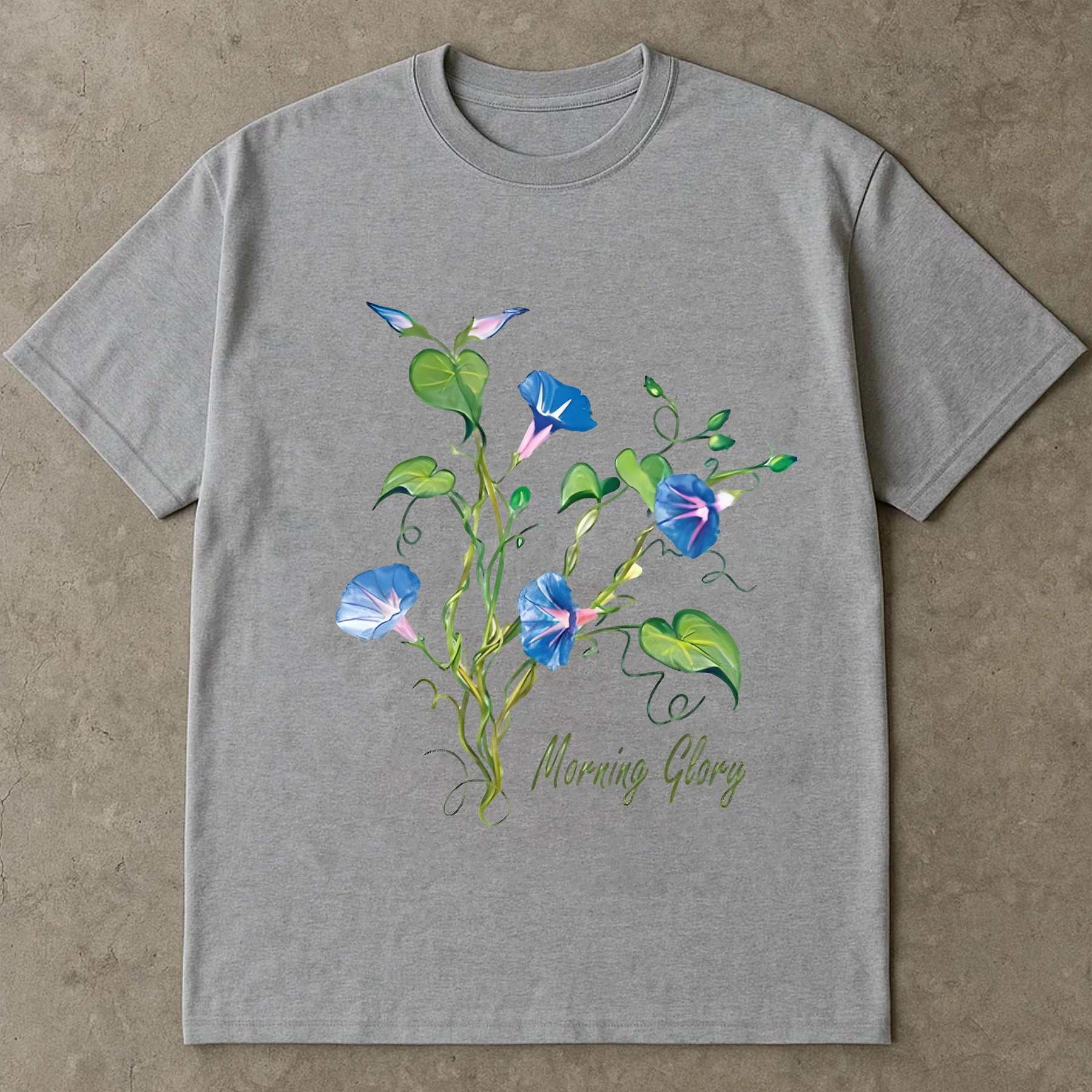 Morning Glory Flower Shirt, September Birth Month Tee, Watercolor Botanical T-Shirt, Floral Aesthetic Shirt, Wildflower Gift Tee