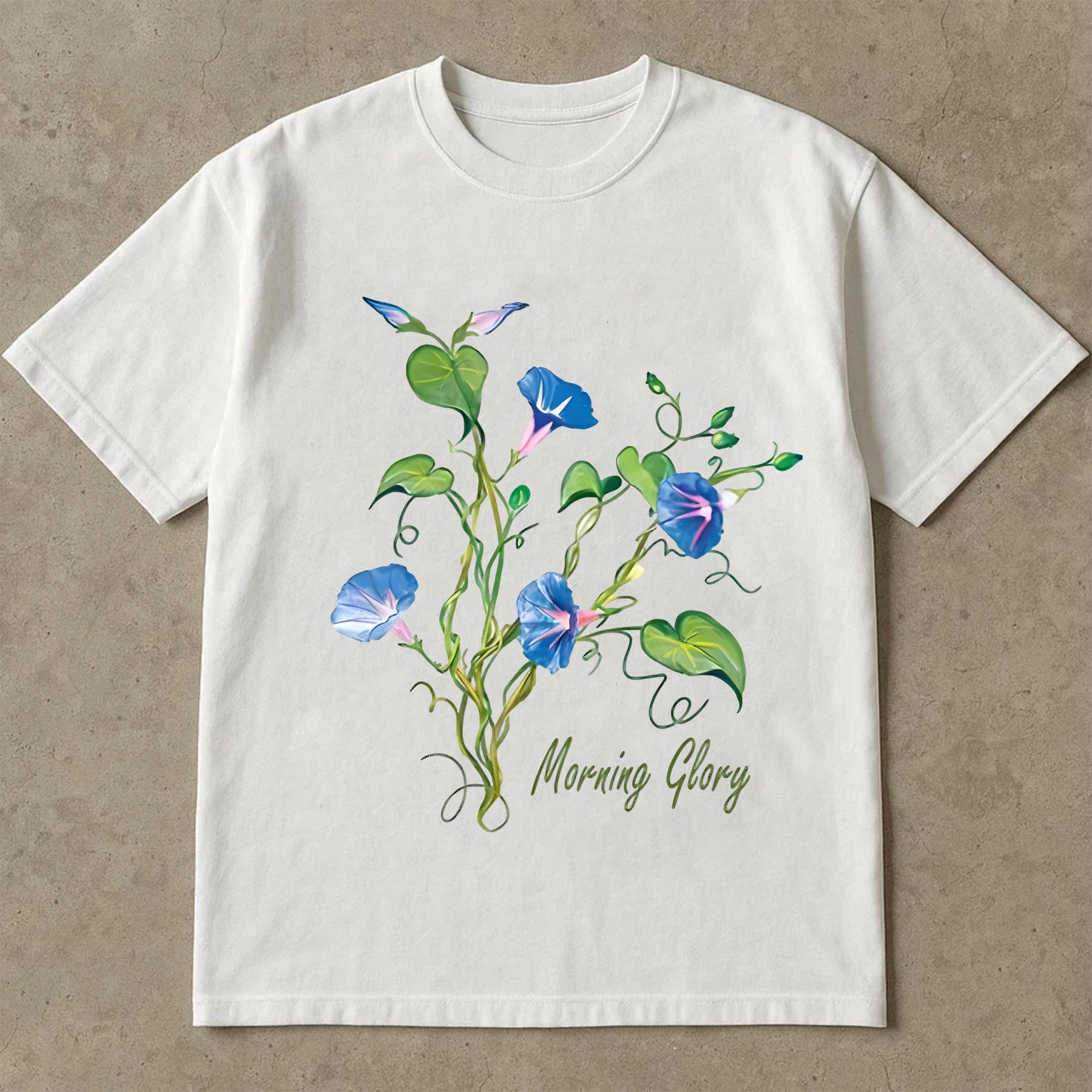 Morning Glory Flower Shirt, September Birth Month Tee, Watercolor Botanical T-Shirt, Floral Aesthetic Shirt, Wildflower Gift Tee