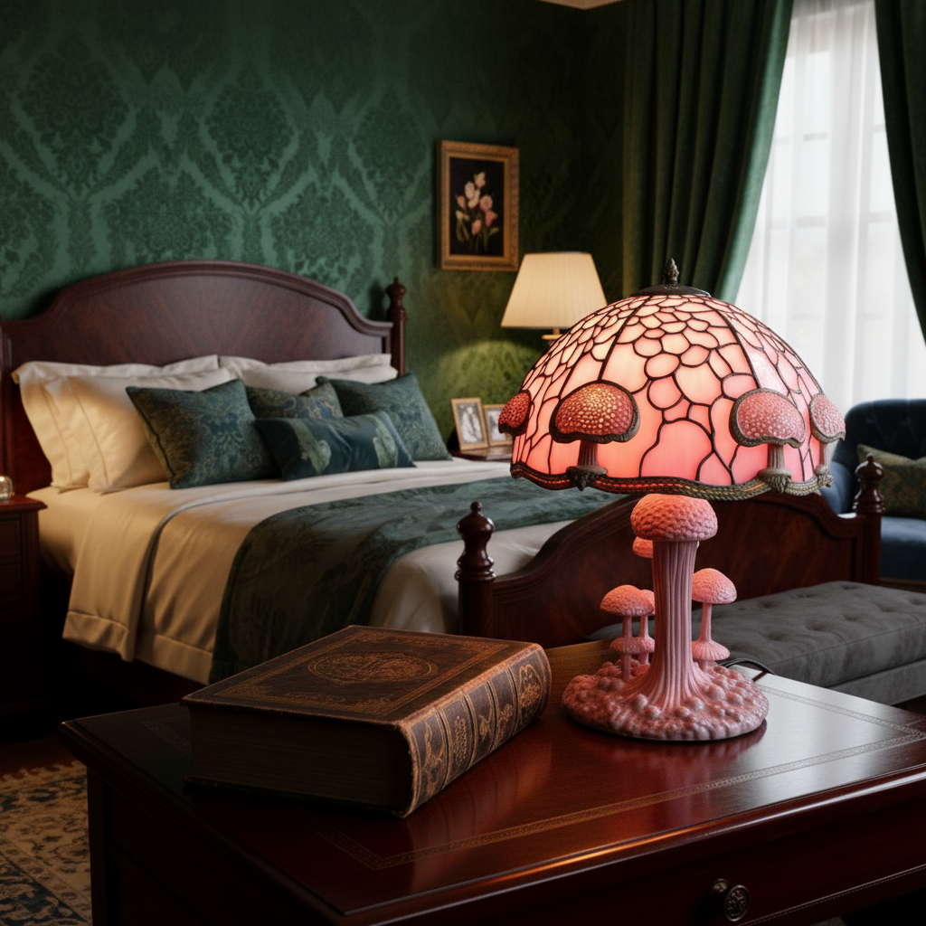 Modern Mushroom LED Night Light, Acrylic Plastic Table Lamp, Minimal Nature Inspired Night Lamp, Cozy Home Decor