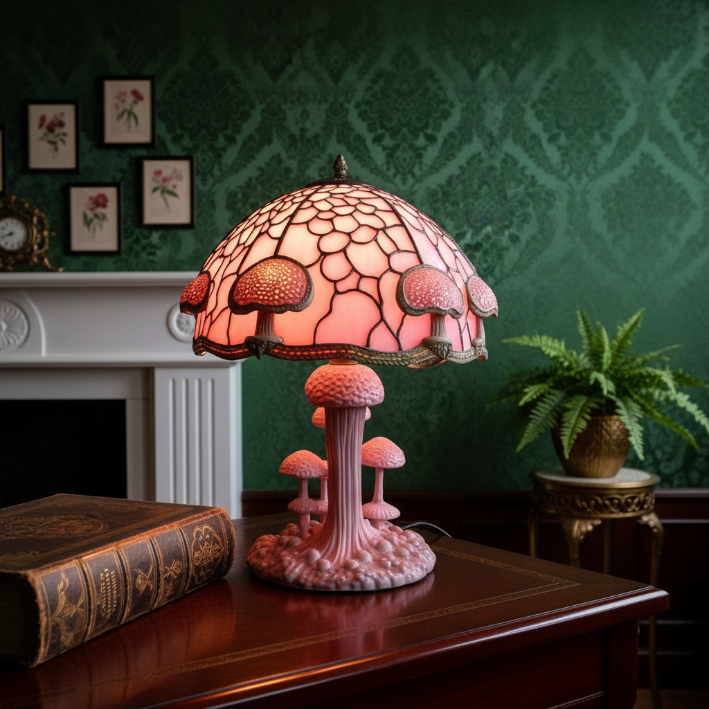 Modern Mushroom LED Night Light, Acrylic Plastic Table Lamp, Minimal Nature Inspired Night Lamp, Cozy Home Decor