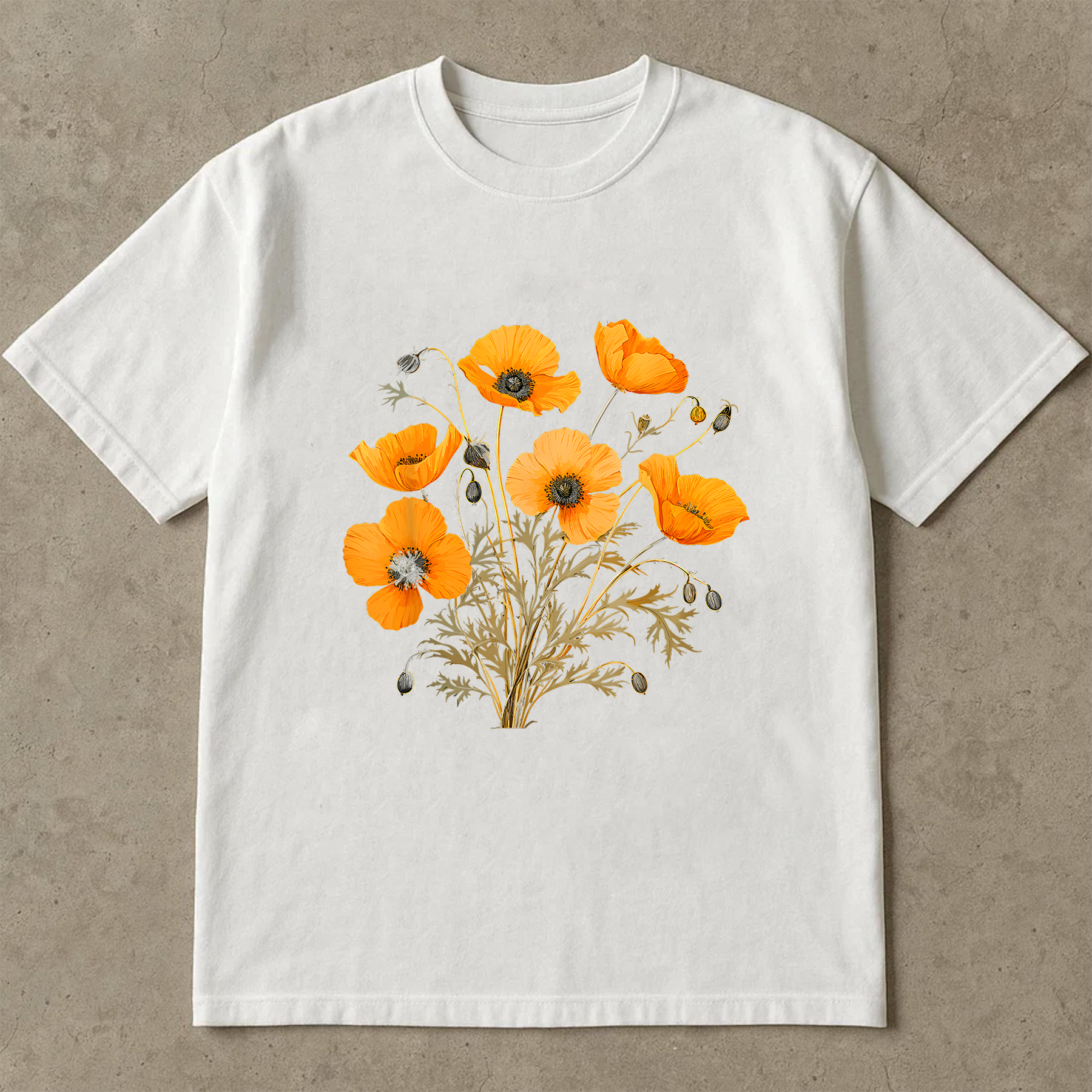 Vintage Poppy Shirt, Red Wildflower Graphic Tee, Botanical Illustration T-Shirt, Floral Aesthetic Top, Retro Nature Shirt