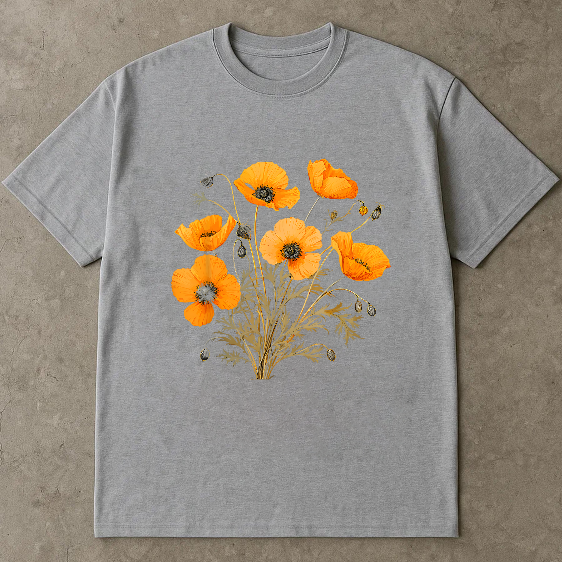 Vintage Poppy Shirt, Red Wildflower Graphic Tee, Botanical Illustration T-Shirt, Floral Aesthetic Top, Retro Nature Shirt