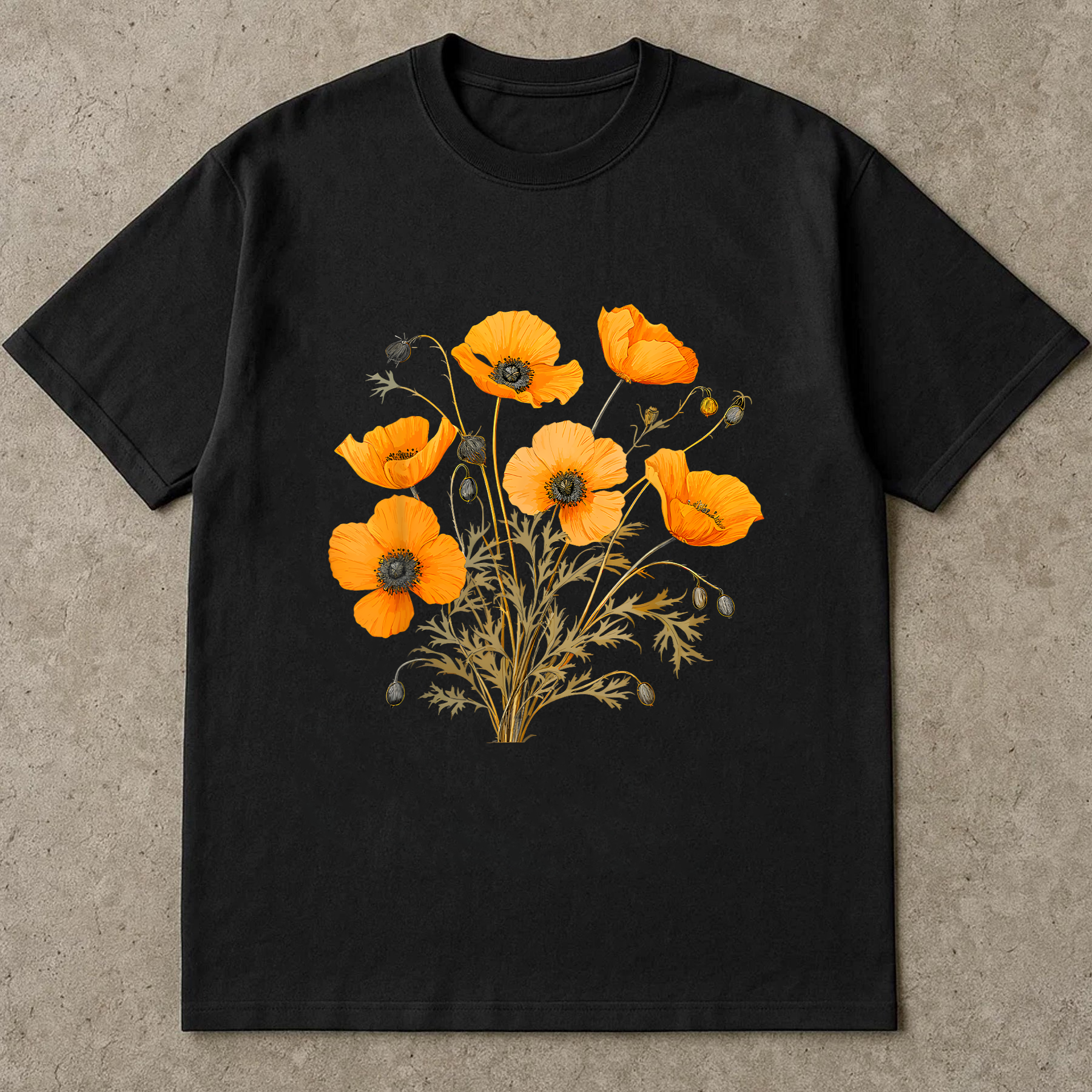 Vintage Poppy Shirt, Red Wildflower Graphic Tee, Botanical Illustration T-Shirt, Floral Aesthetic Top, Retro Nature Shirt