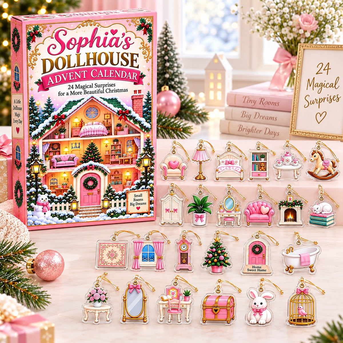 Dollhouse Advent Calendar 2026, Christmas Countdown Calendar, Miniature House Gift for Girls, Dollhouse Lover Gift, Kids Christmas Gift AXMAS25