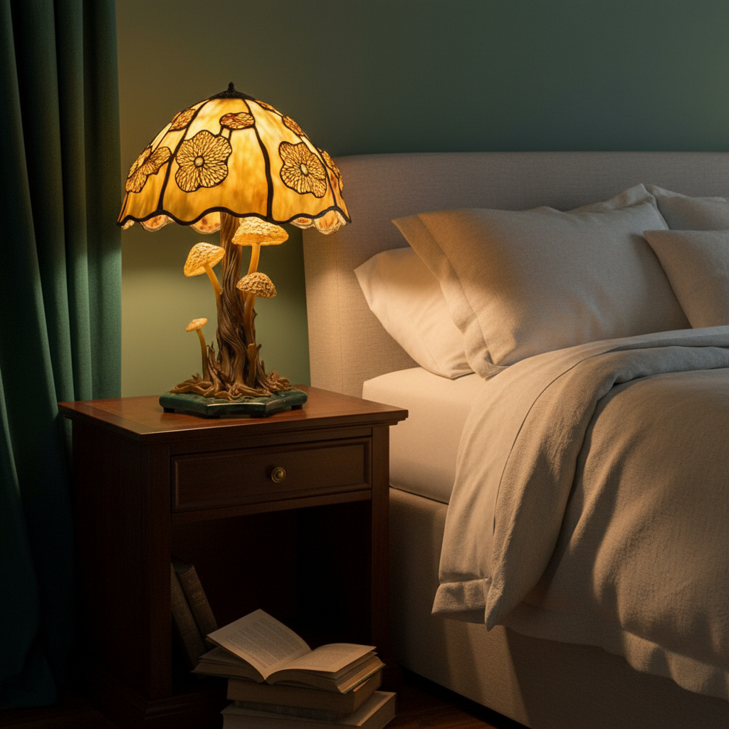 Multicolored LED Night Light, Acrylic Plastic Mushroom Table Lamp, Cute Nature Inspired Decor Light, Cozy Bedroom Night Lamp, Whimsical Gift