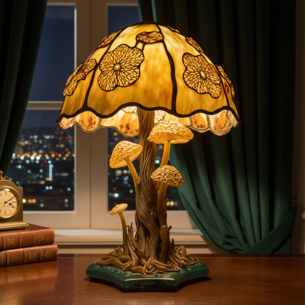 Multicolored LED Night Light, Acrylic Plastic Mushroom Table Lamp, Cute Nature Inspired Decor Light, Cozy Bedroom Night Lamp, Whimsical Gift