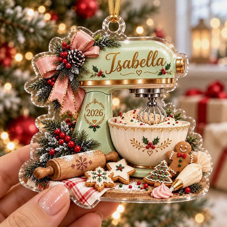 Personalized Baker Christmas Ornament 2026, Custom Baking Mixer Decor, Kitchen Keepsake Gift for Home Baker, Pastry Chef ACRYLICOR24
